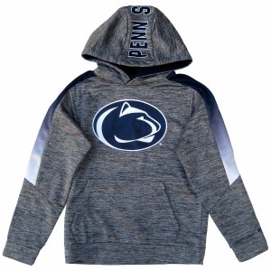 heather gray youth performance hooded sweatshirt with Penn State Athletic Logo